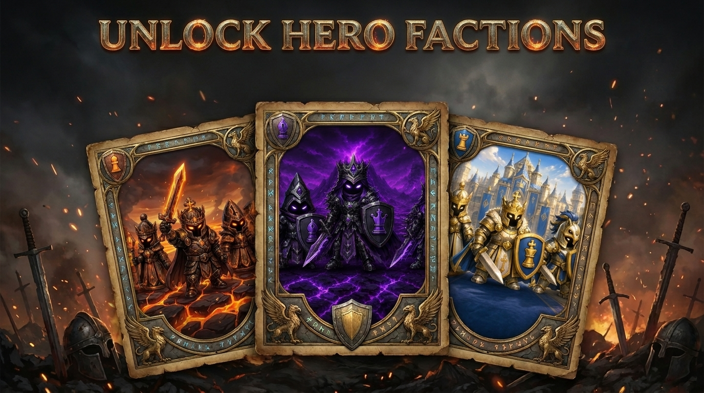 Chess Siege hero faction cards